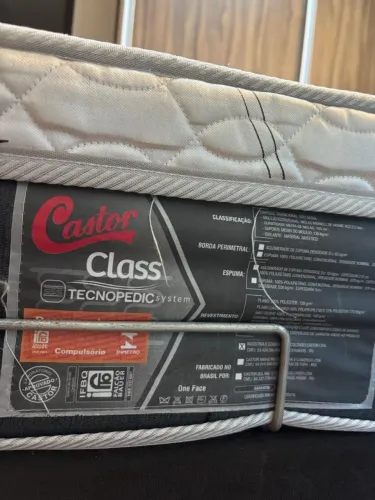 Conjunto cama box baú Votobox + colchão king Castor Premium Tecnopedic solteiro