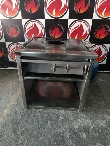 Fogão industrial todo no aço inox 1 boca com queimador duplo gás natural