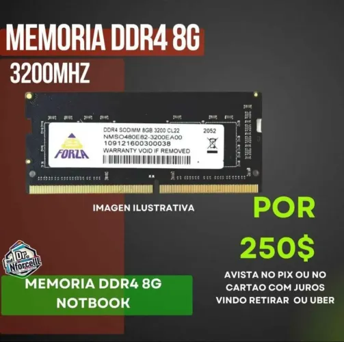 Memória DDR4 8GB 3200MHz Notebook