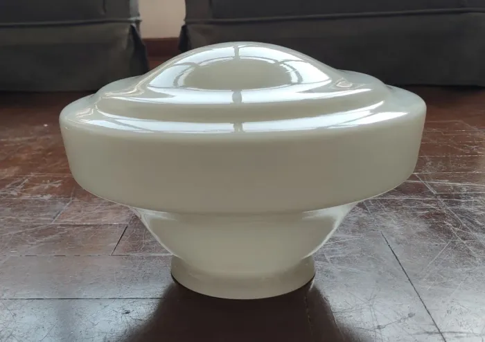  Cúpula vintage em vidro opalinado