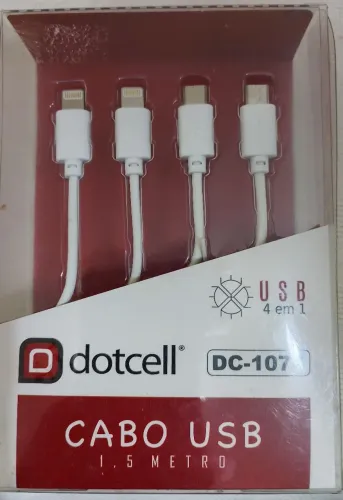 Cabo de carregamento 4 pontas para iPhone e v8