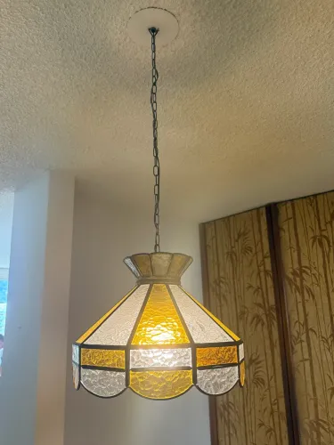 Luminária de teto vintage dos anos 70 - vidro