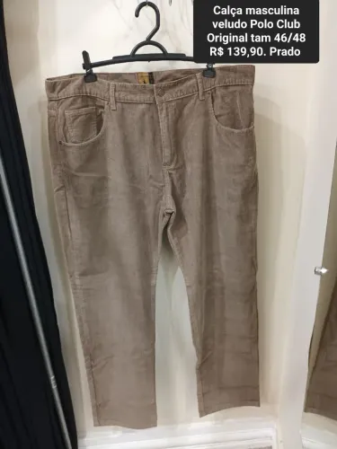 Calça veludo masculina Polo Club original 