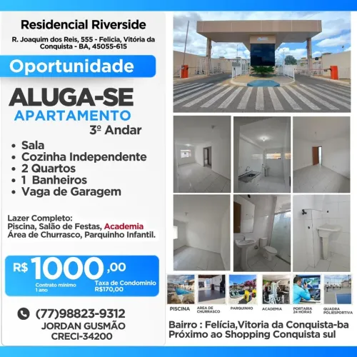 Apartamentos 2/4 condomínio fechado com piscina