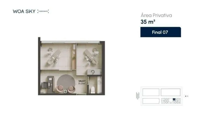 WOA Sky | Sala comercial com garagem