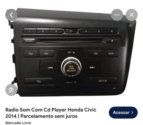 Rádio original Honda Civic 2015