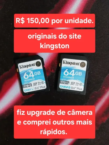 Cartão sdhc 64gb kingston