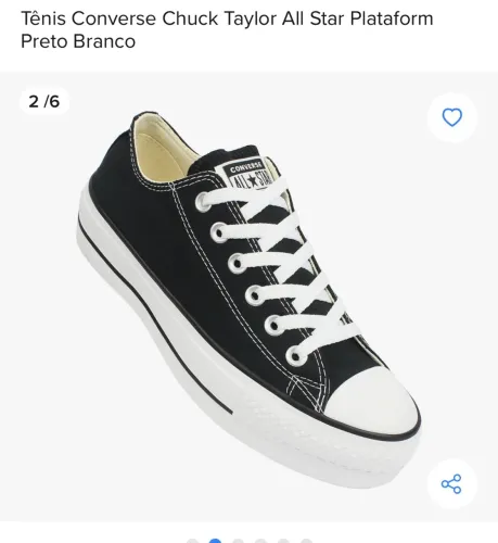 All Star Plataform Preto Branco