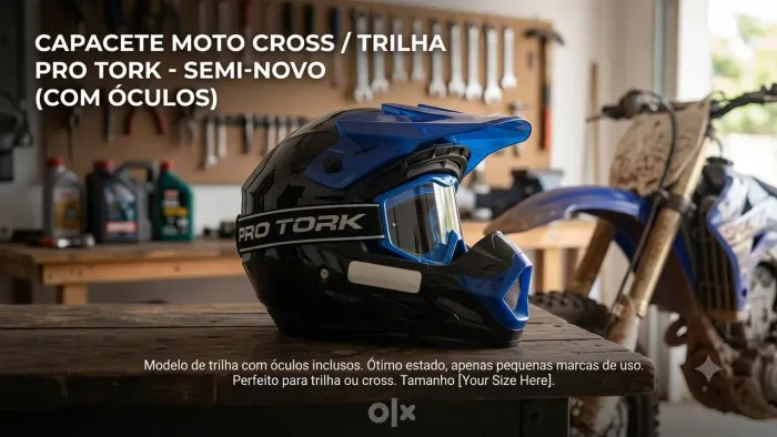Capacete Motocross / Trilha Pro Tork + Óculos