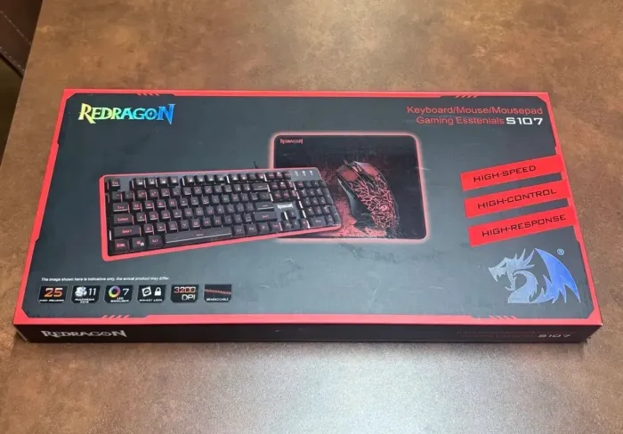 KIT TECLADO, MOUSE E MOUSEPAD REDRAGON S107