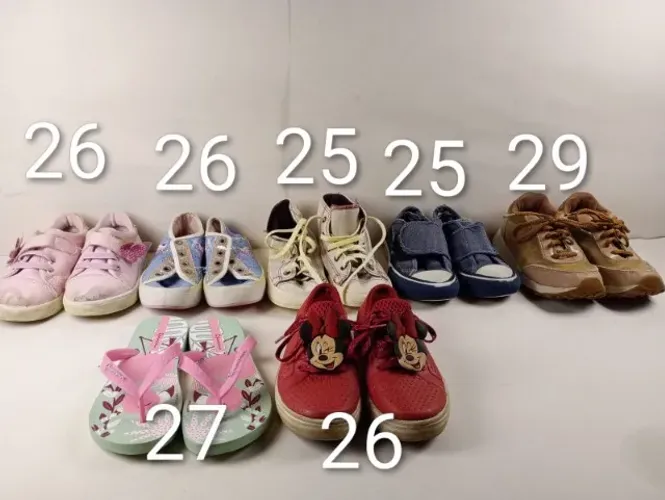 Lote Desapego 7 Pares Calçados Infantis Femininos (Tamanhos 25, 26, 27 e 29)