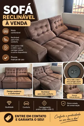 Sofá retrátil 2 lugares muito conservado