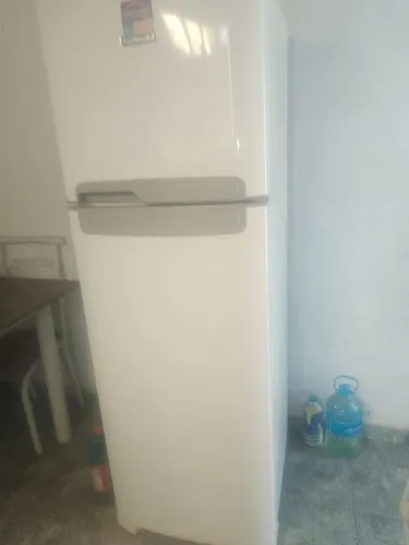Geladeira, fogão,cama de casal.