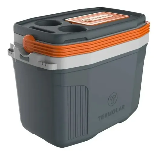 Caixa Térmica Cooler Com Alça Praia Pesca Camping Cor Cinza termolar