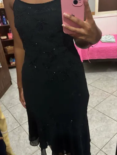 vestido de festa preto vintage