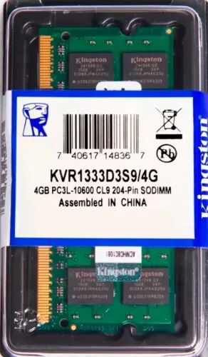 Memória Ram Valueram Verde 4gb 1 Kingston Kvr1333d3s9/4g 1.5v
