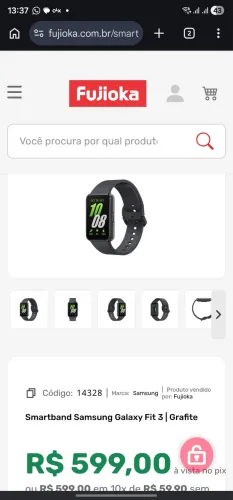 Relógio smartwatch Samsung fit 3