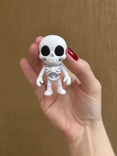 Boneco Esqueleto Articulado Branco Bonequinho Halloween