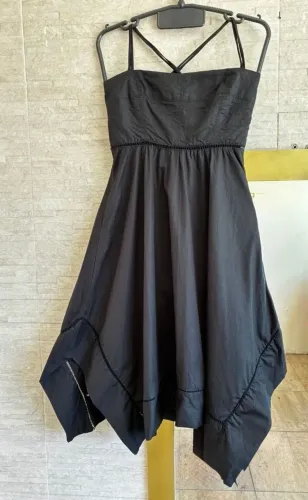 Vestido preto animale 38