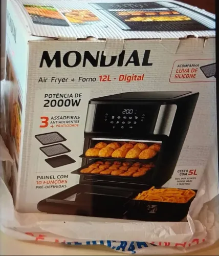 Air Fryer/Forno elétrico Mondial, 12L, na caixa