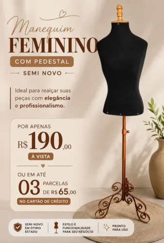 Busto feminino com pedestal retrô