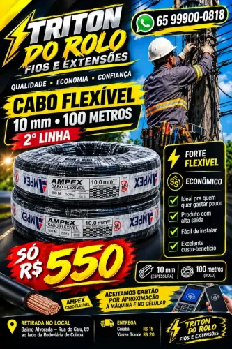Fio 10 mm Flexível 100 Metros