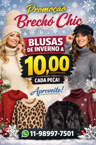 Promoção de Roupas de Inverno (frio) a 10,00