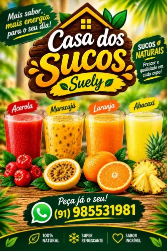 Sucos naturais da fruta