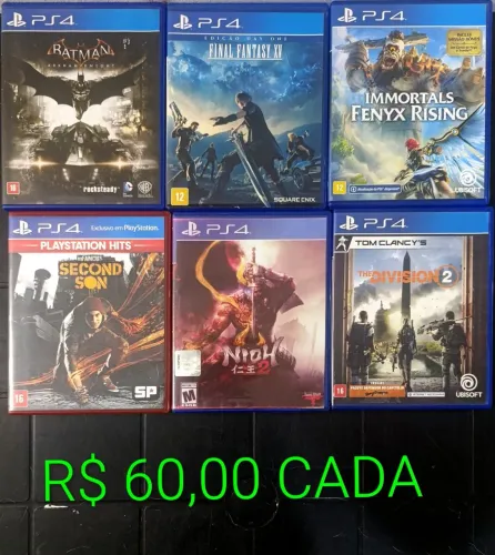 60 cada Jogo PS4 - Ac cartão e Olx pay temos outros jogos