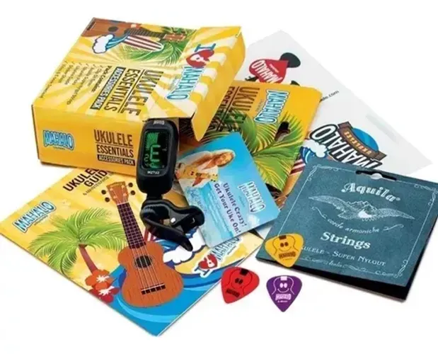 Kit Acessórios Para Ukulele Mahalo MZK1 C/ Cordas Aquila