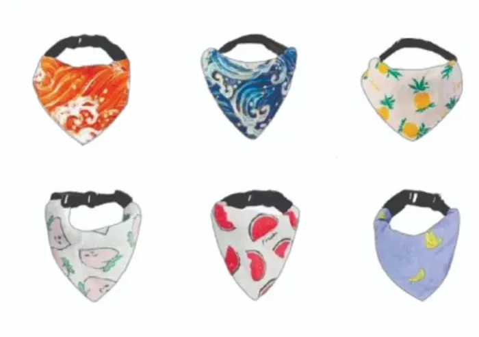 2 Coleira Bandana Pet Cores Variada M