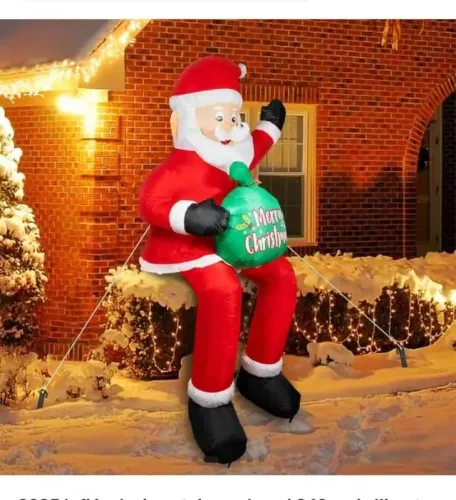 Papai Noel infláveis de natal 190cm brilhante com led