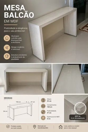 Mesa Balcão em MDF