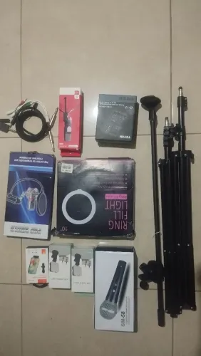 Kit gravação criador de conteúdo podcast 