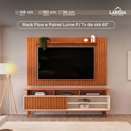 Rack FLOW e Painel LUME p TV de até 65 Pol.