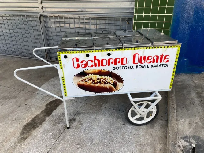 Carro cachorro quente em inox 