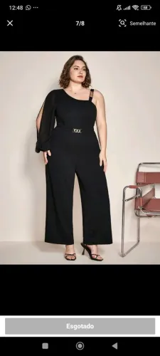 macacão feminino preto com correntes douradas g3