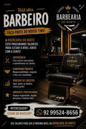 Contrata-se Barbeiro iniciante ou com experiência