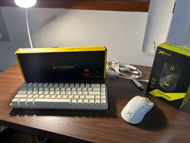 KIT TECLADO E MOUSE BRANCO GAMER