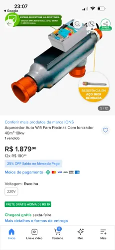 Vendo aquecedor elétrico para piscina novo nunca usado