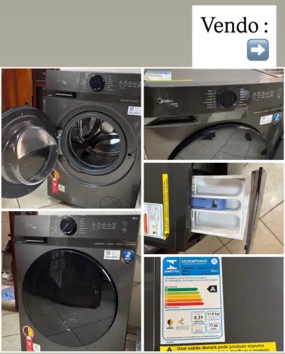 Lavadora Midea HealthGuard Smart 11kg Titanium - Pouquíssimo uso (não é lava e seca)