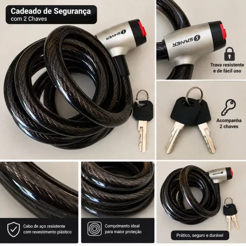 Cadeado Trava de Segurança Para Moto / Bicicleta com Chave