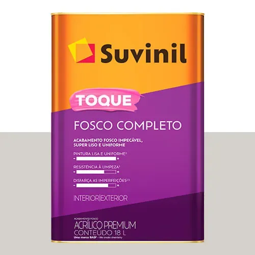 Tinta acrílico fosco premium Suvinil cor Crômio