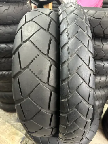 PAR DE PNEU DE MOTO METZELER TOURANCE 90/90-21+150/70-17 SEMI NOVOS