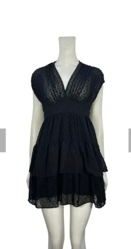 Vestido preto Zara, tecido leve a pois , tamanho P, ótimo estado