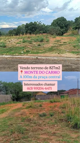 Lote urbano cidade Monte do Carmo TO