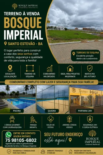 ? TERRENO À VENDA NO BOSQUE IMPERIAL - SANTO ESTEVÃO/BA ?