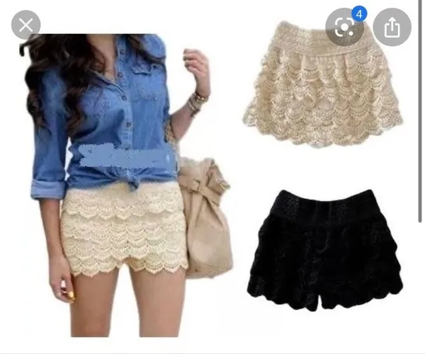 Short saia renda guipir off white