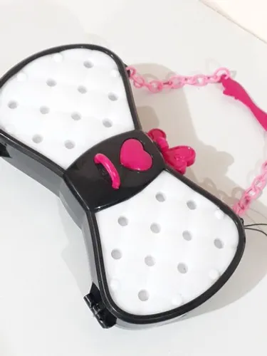 Bolsa infantil de acrílico acende luzes na frente e muda as cores de rosa para lilás 