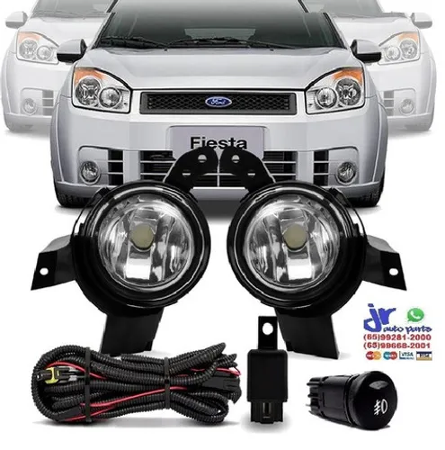 Kit Farol Milha Fiesta 2007 2008 2009 2010 Auxiliar Neblina
